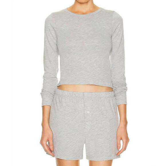 ETERNE Tops - NEW ETERNE long sleeve baby tee in heather grey